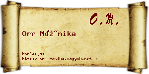 Orr Mónika névjegykártya